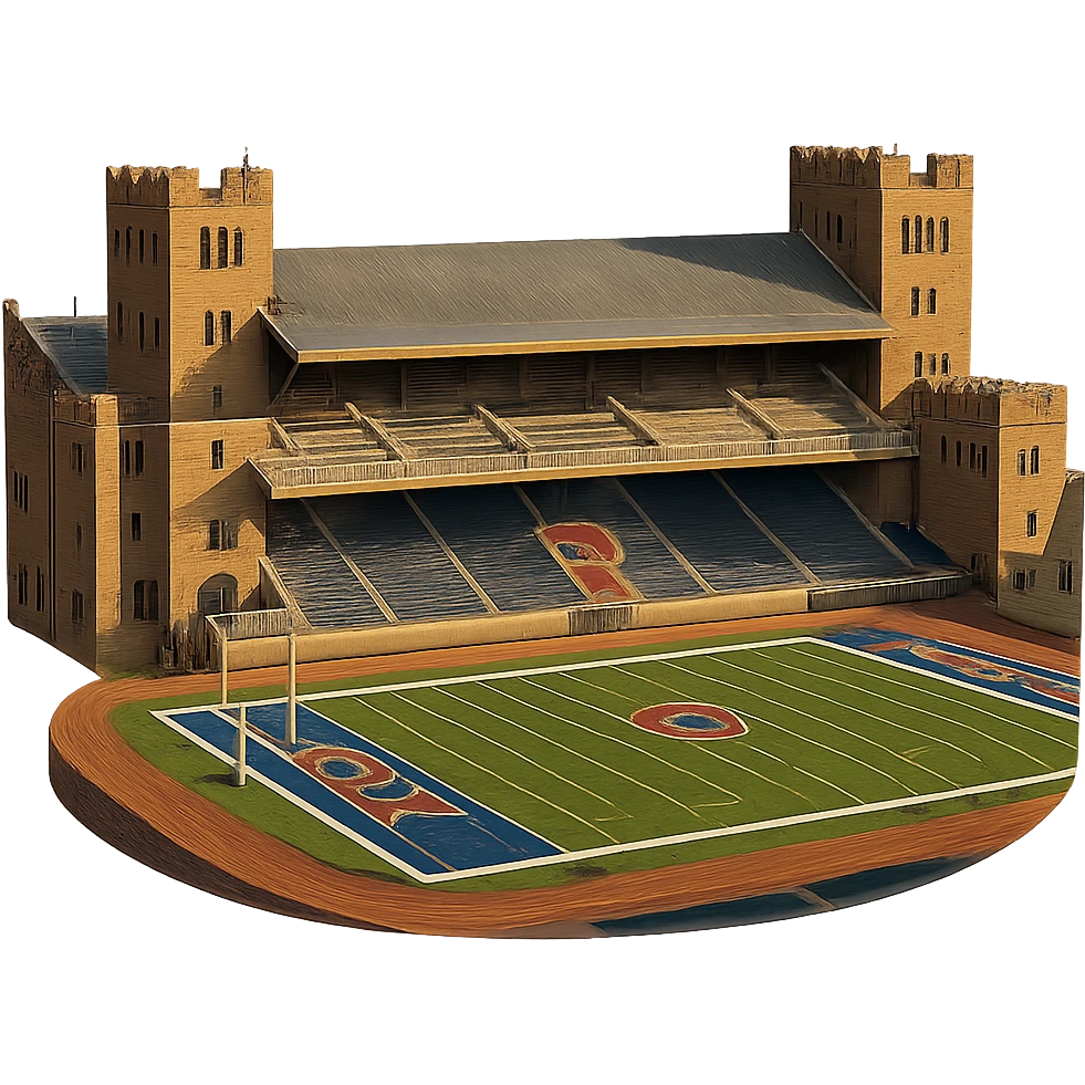 cinematic, realistic emoji of Franklin Field at the University of Pennsylvania in Philadelphia, featuring its distinctive architecture, lifelike detail, bright lighting, accurate colors, transparent background, clearly recognizable as Franklin Field stadium emoji
