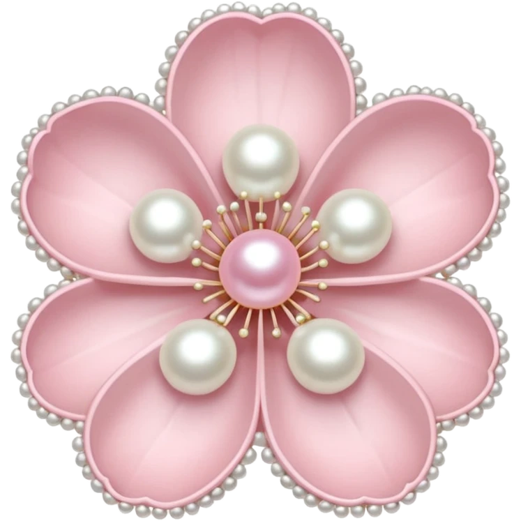 light pastel sakura flower with pearl beaded outline emoji