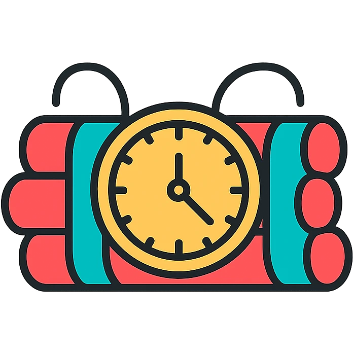 time bomb, color icon style, transparent background emoji