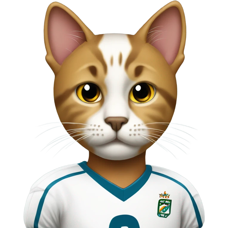Cat wearing football jerser cristiano ronaldo 2008 emoji