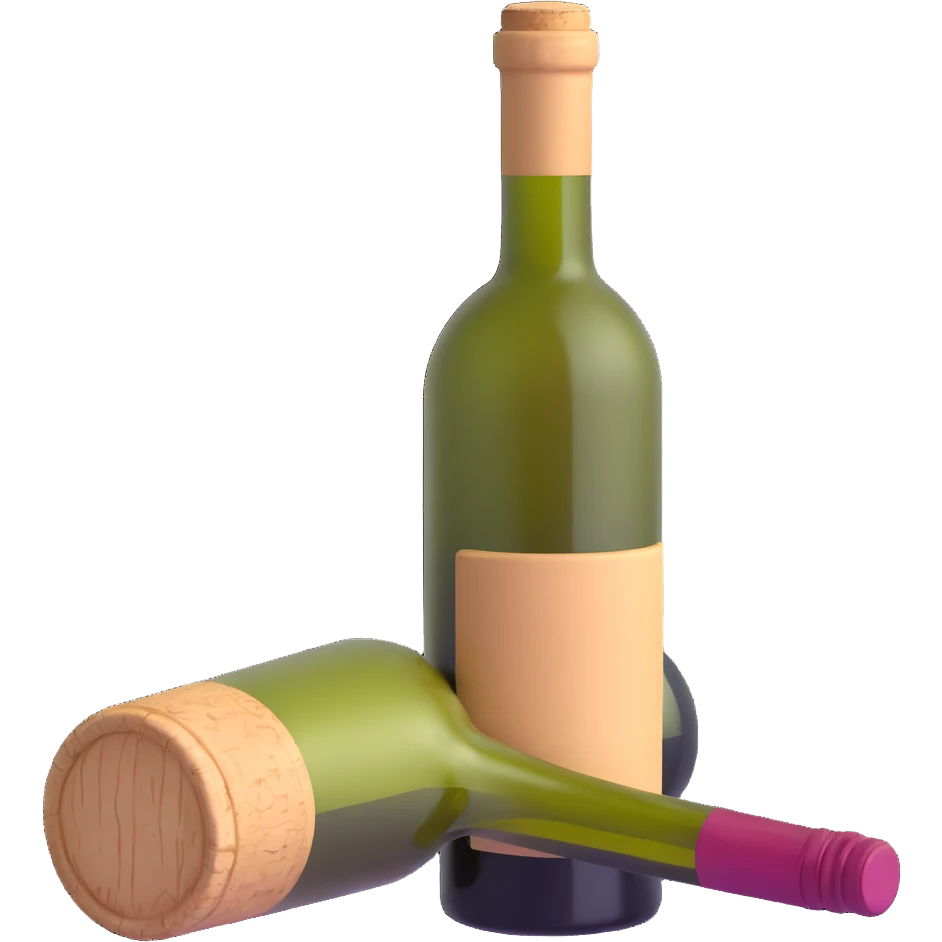 wine bottle with cork emoji