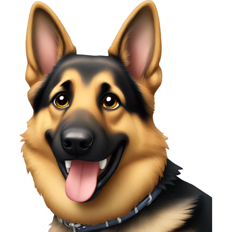 german shepherd smiling emoji