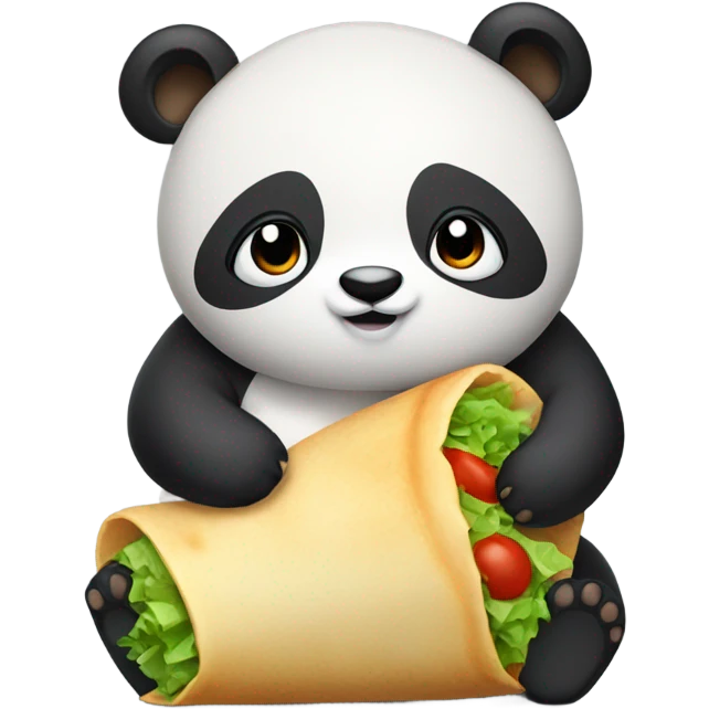 A fat panda with a burrito  emoji