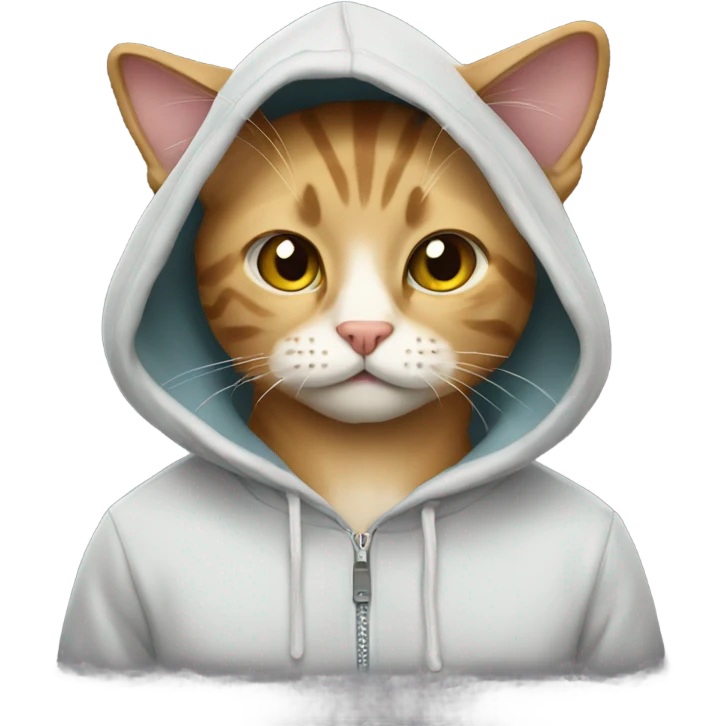 Cat wearing a hoodie emoji