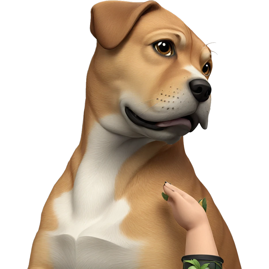 dog among plants in focus emoji