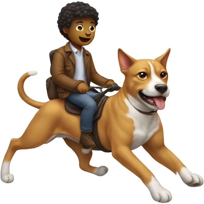 A cat riding a dog emoji