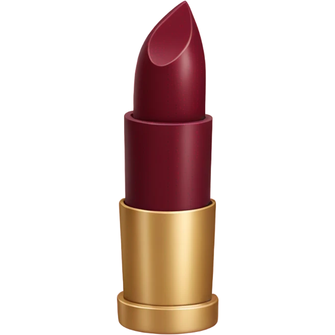 Maroon lipstick with heart emoji
