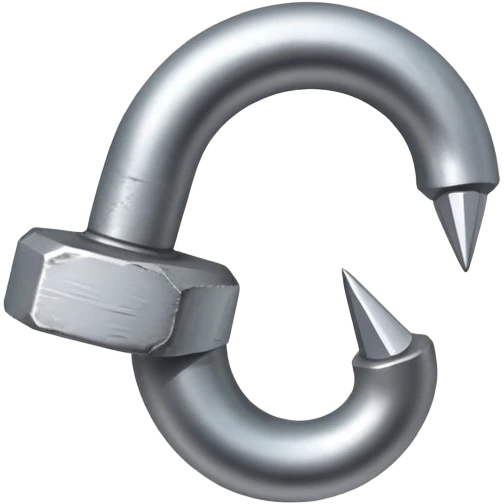 small fat metal nail with a bent shaft emoji