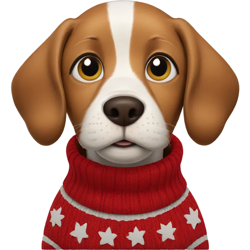 brown eyed dog in sweater emoji