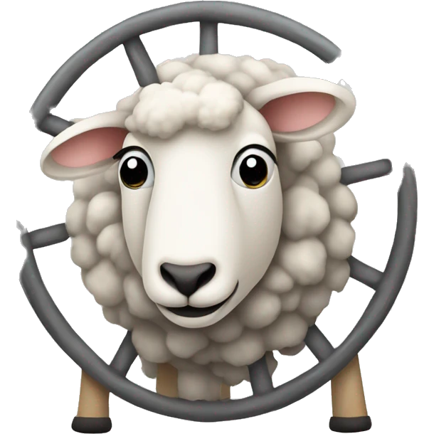 sheep wrapped around a wheel emoji