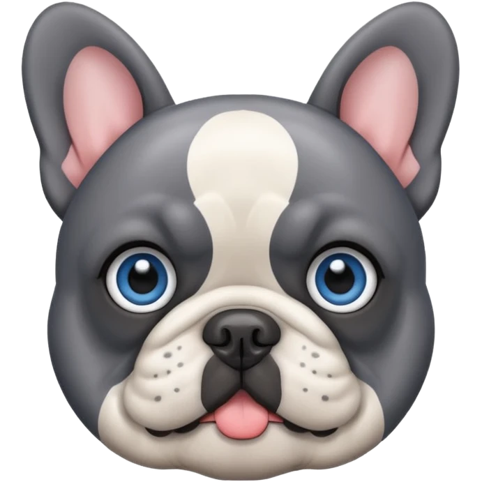 French bulldog cute grey blue with blue eyes emoji