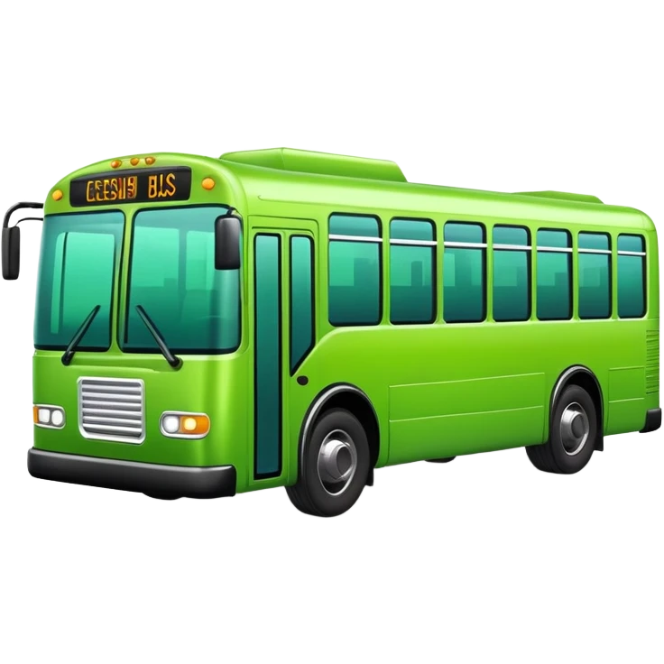 bright green city bus emoji