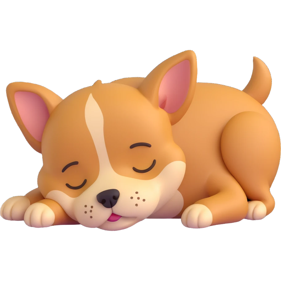 cute dog sleeping on its back emoji