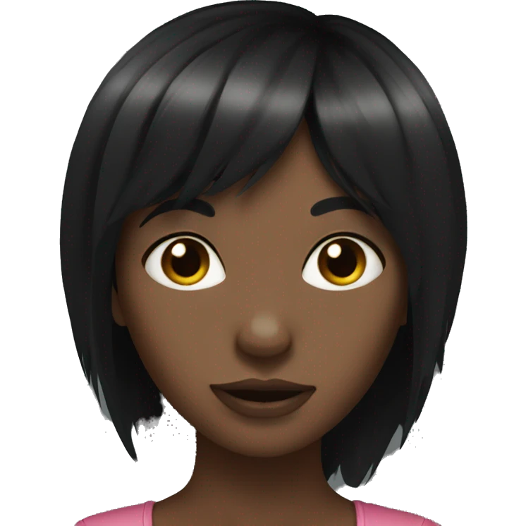 black long hair girl bangs black hair emoji