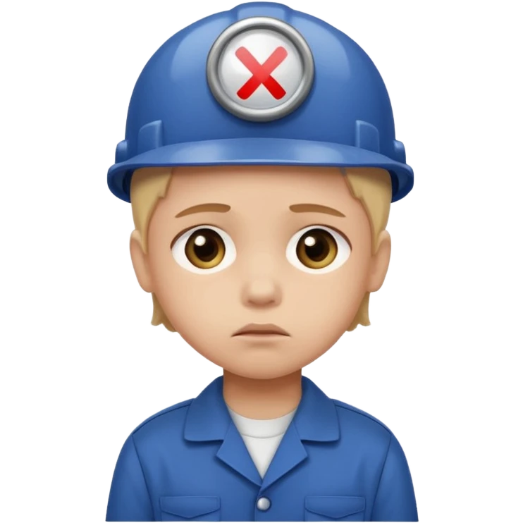 a child with a sad face works in a factory emoji