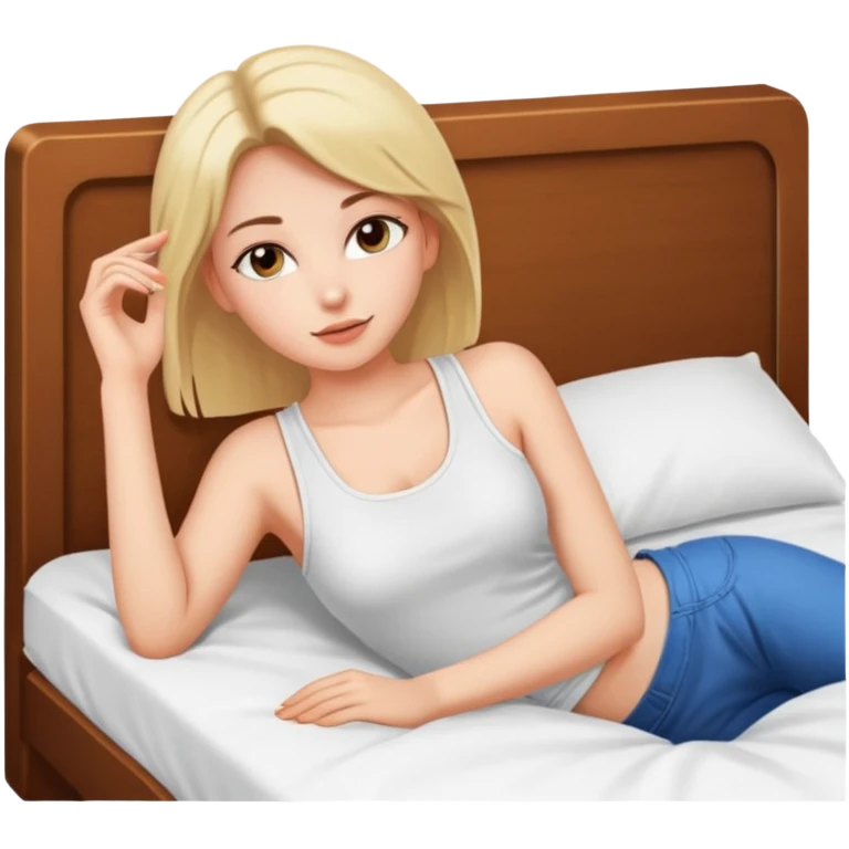 Hott girl lye on bed  emoji