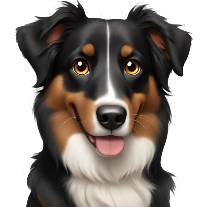 Black and tan Australian shepherd dog mostly black emoji