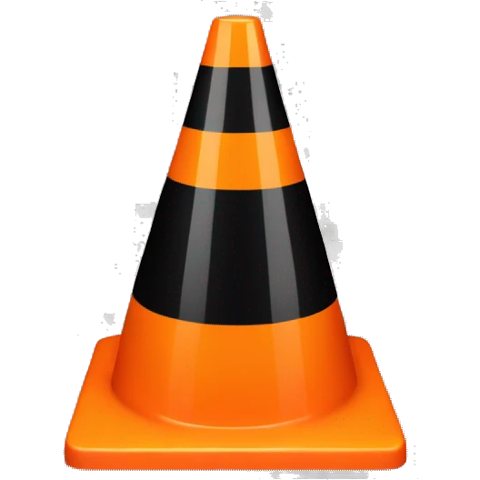 a singular transparent backround black traffic cone emoji
