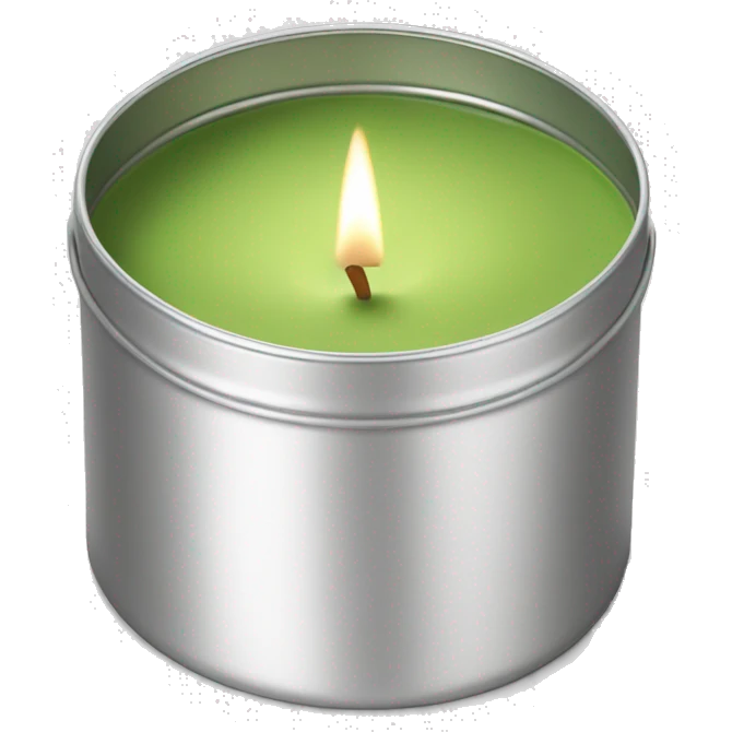 pretty matcha scented candle in silver tin realistic emoji