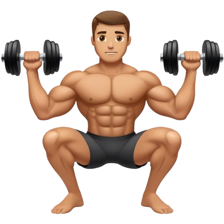 man holding dumbbells by his body side emoji