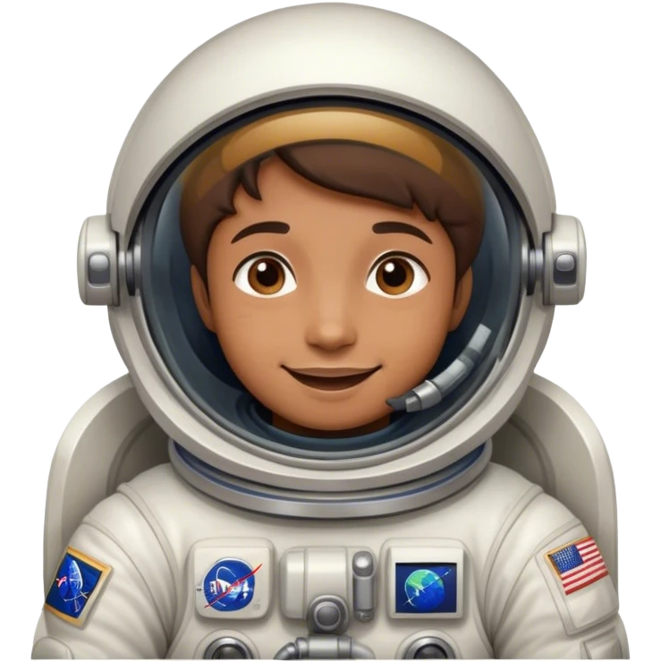astronaut enjoying being in space with a pleased face emoji