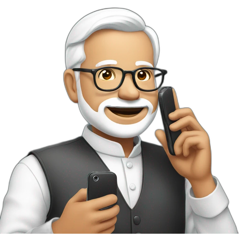 Modiji with phone emoji