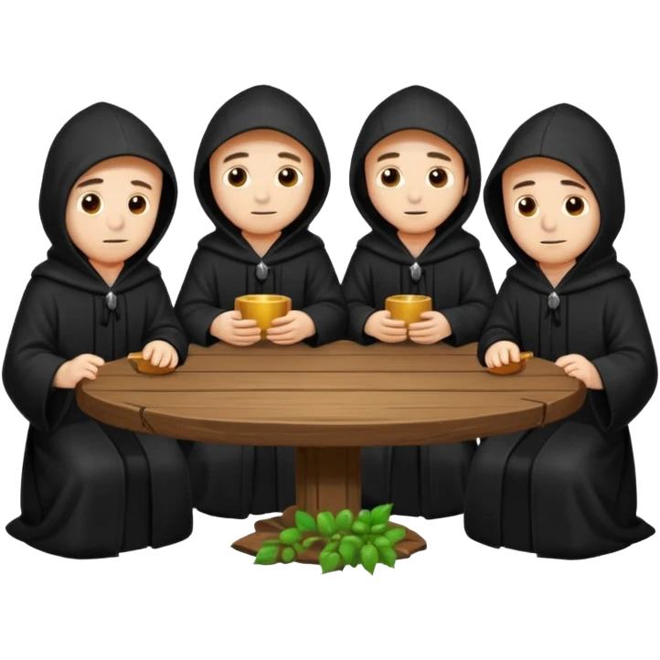men in black robes around a table emoji