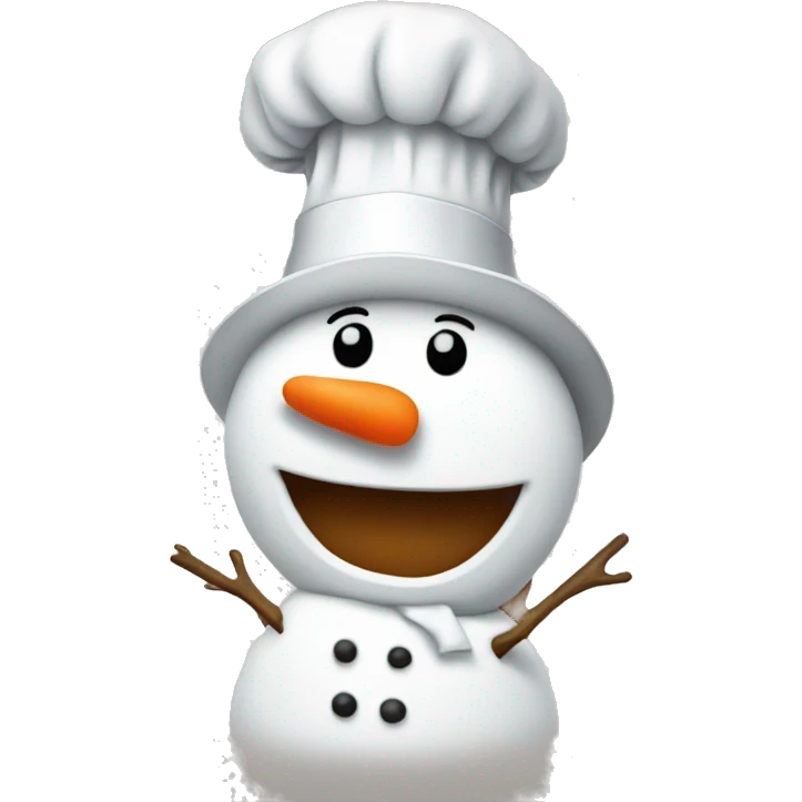 snowman with chefs hat emoji