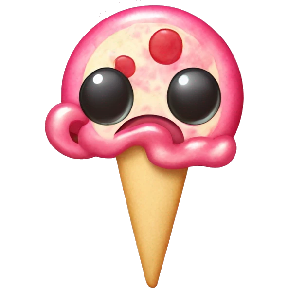 Cartoony bubble gum but the flavor is pizza emoji