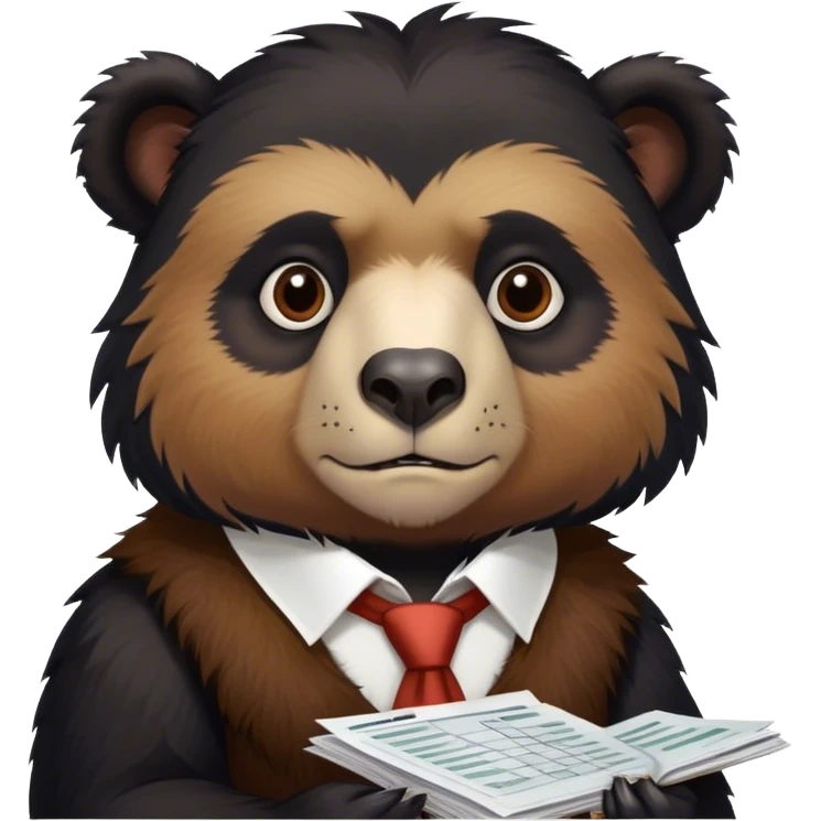 Andean bear doing taxes  emoji