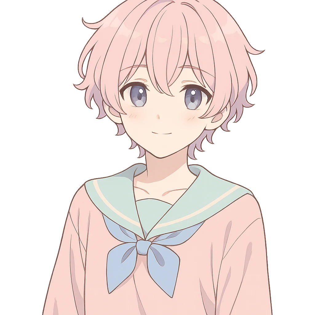 anime-style femboy character with soft features and pastel colors emoji