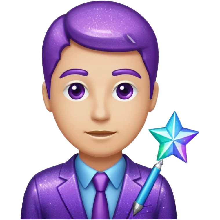Purple Glitter Symbol of Manager emoji