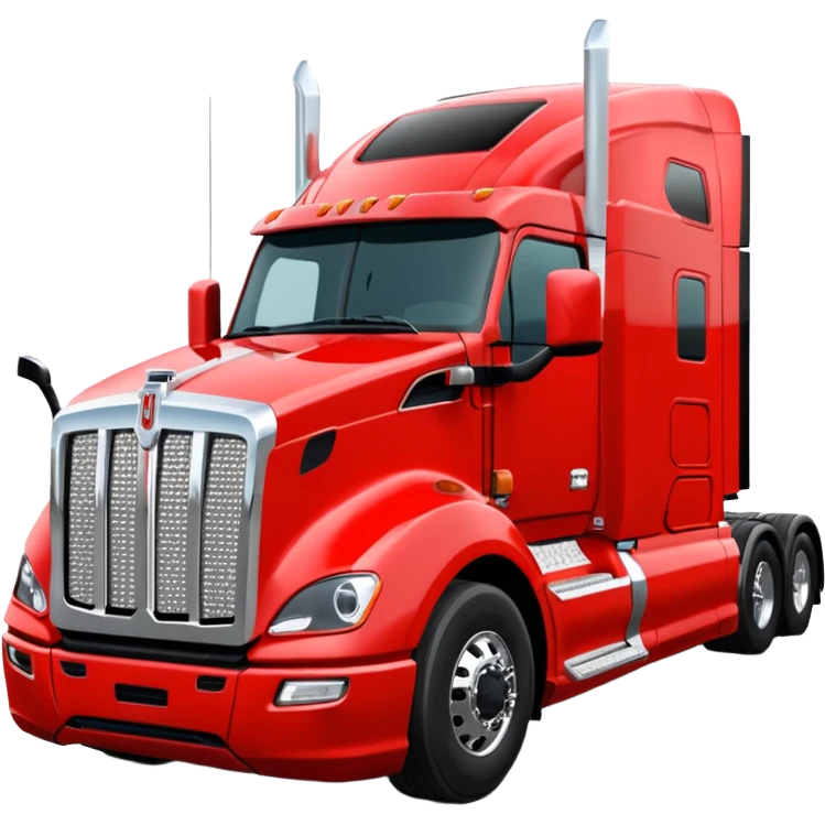 2026 Black Kenworth T680 Flat Top Semi Sleeper longer cab with stacks make realistic emoji