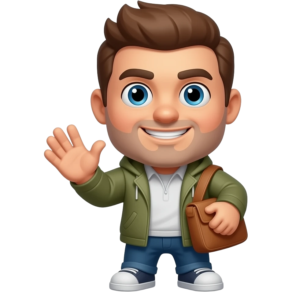 GEOMETRY DASH character stand up saying goodbye to the screen emoji