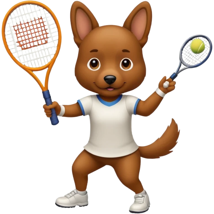dog playing tennis emoji