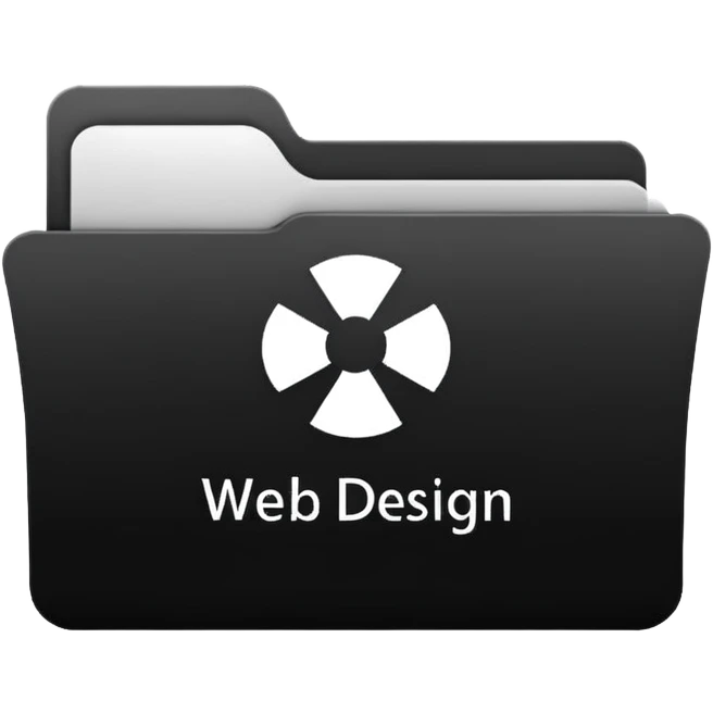 computer folder icon black with text web design emoji