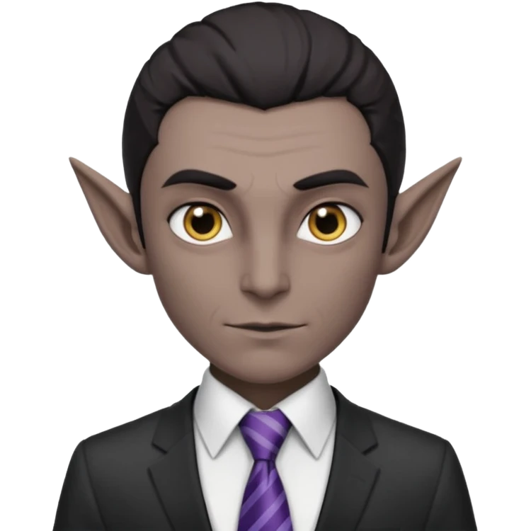 dark elf with tie, business emoji