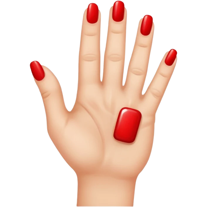 Hand with only the thumb nail painted red emoji