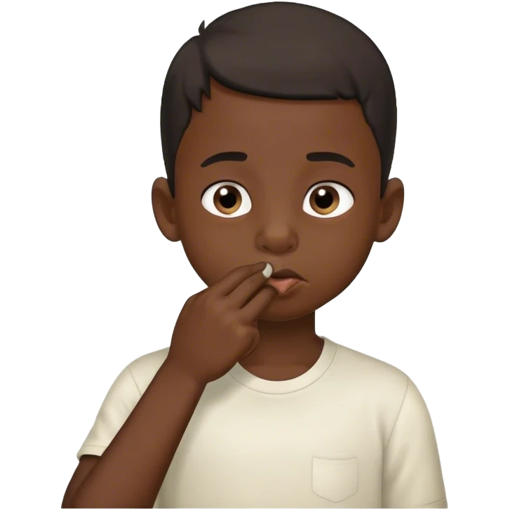 black headed boy picking his nose emoji