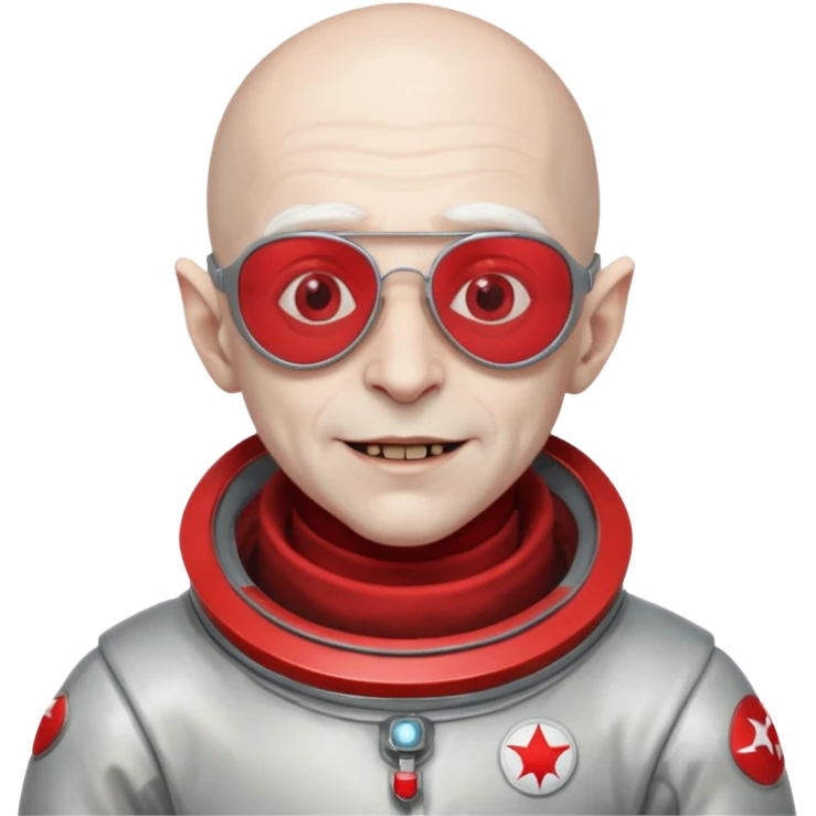 Captain Nosferatu – pale vampire in silver spacesuit, red-tinted aviator glasses, floating with a smug grin emoji
