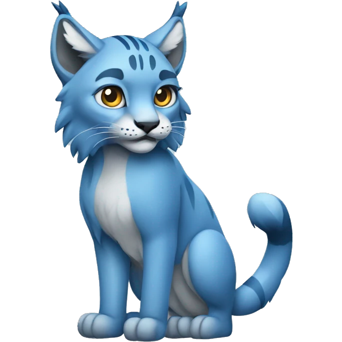 A blue lynx full body emoji