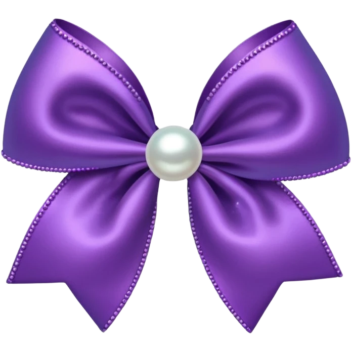 Purple bow with pearl emoji