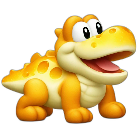 Yoshi made of cheese emoji
