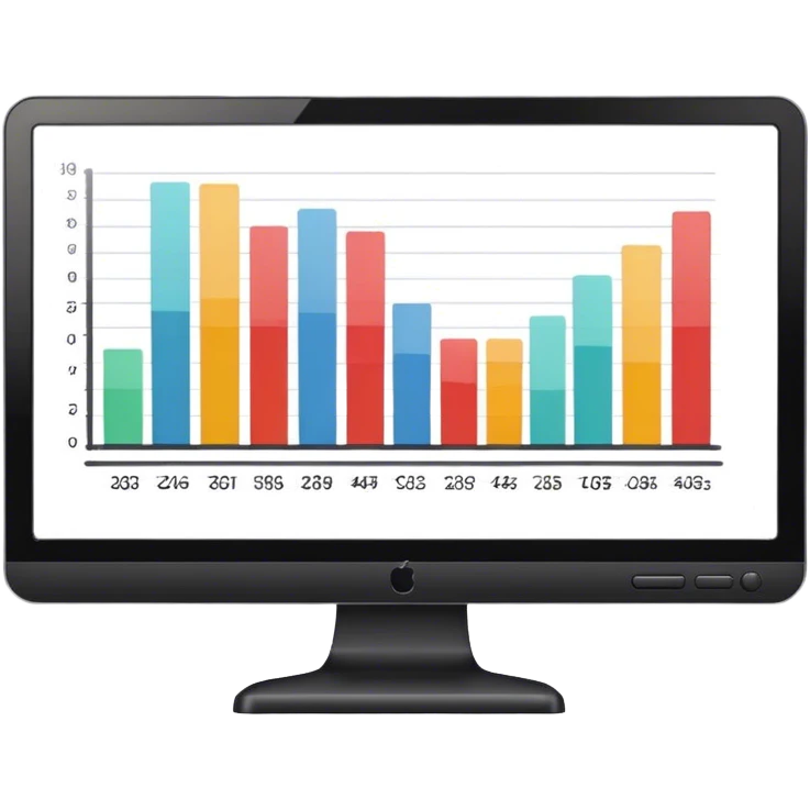 monitor showing bar charts emoji