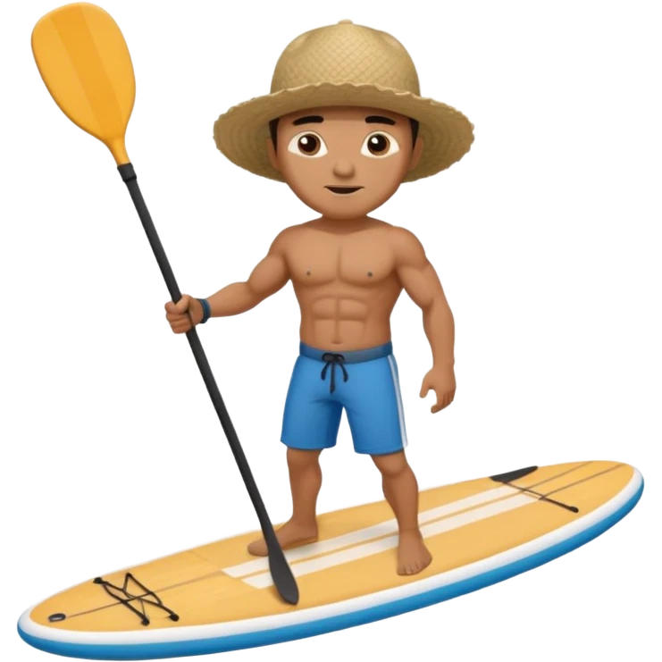 Wearing a baseball cap Muscular  no mustache Paddle boarding Mexican man emoji