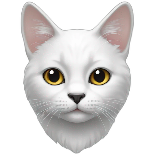 white cat with black paws emoji