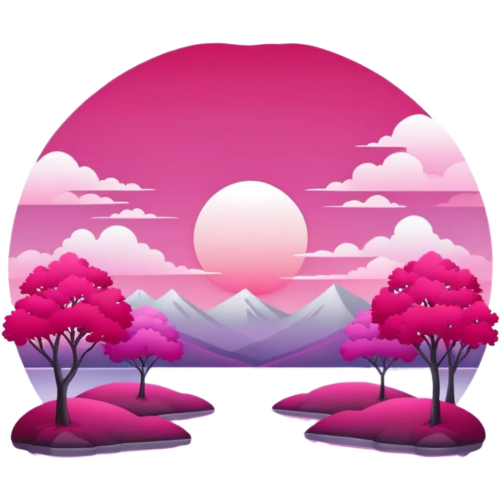 Romantic Red Pink Magenta White Silver Gradients Aesthetic Scenery emoji