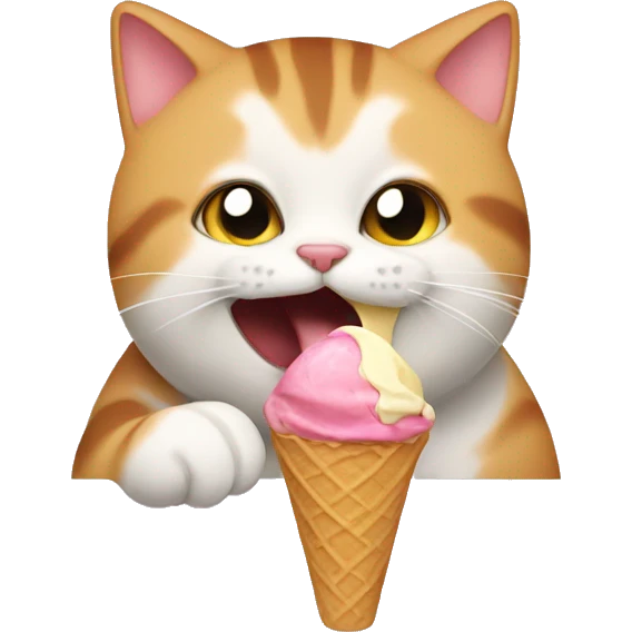 Cat licking ice cream emoji