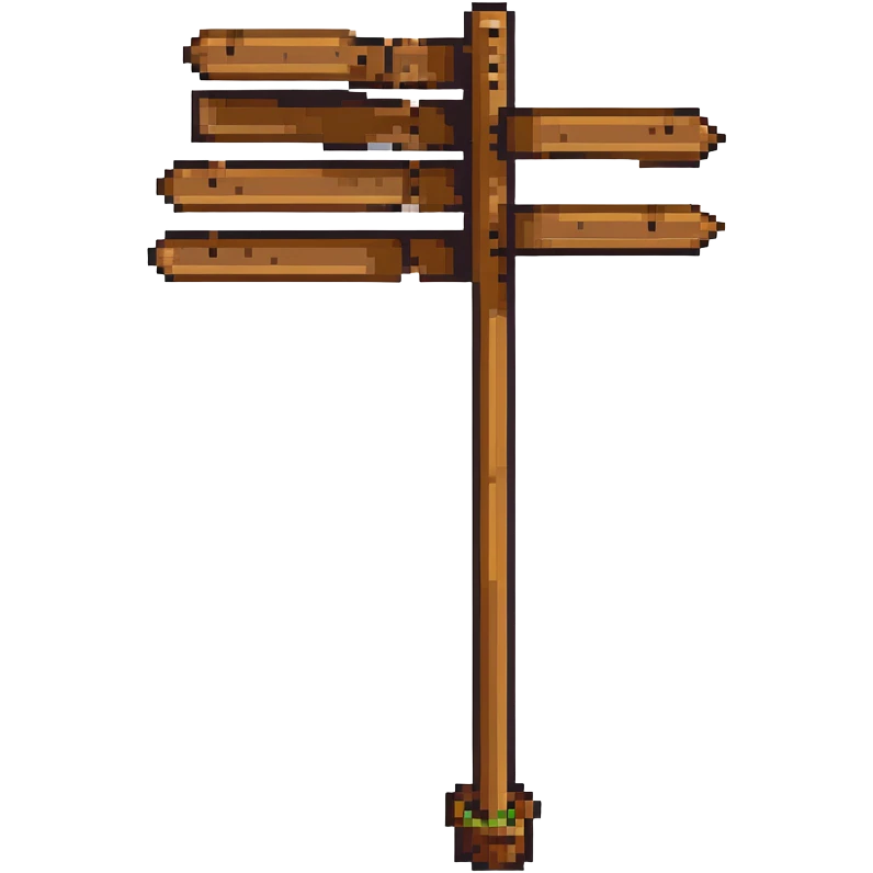 wooden signpost at crossroads emoji