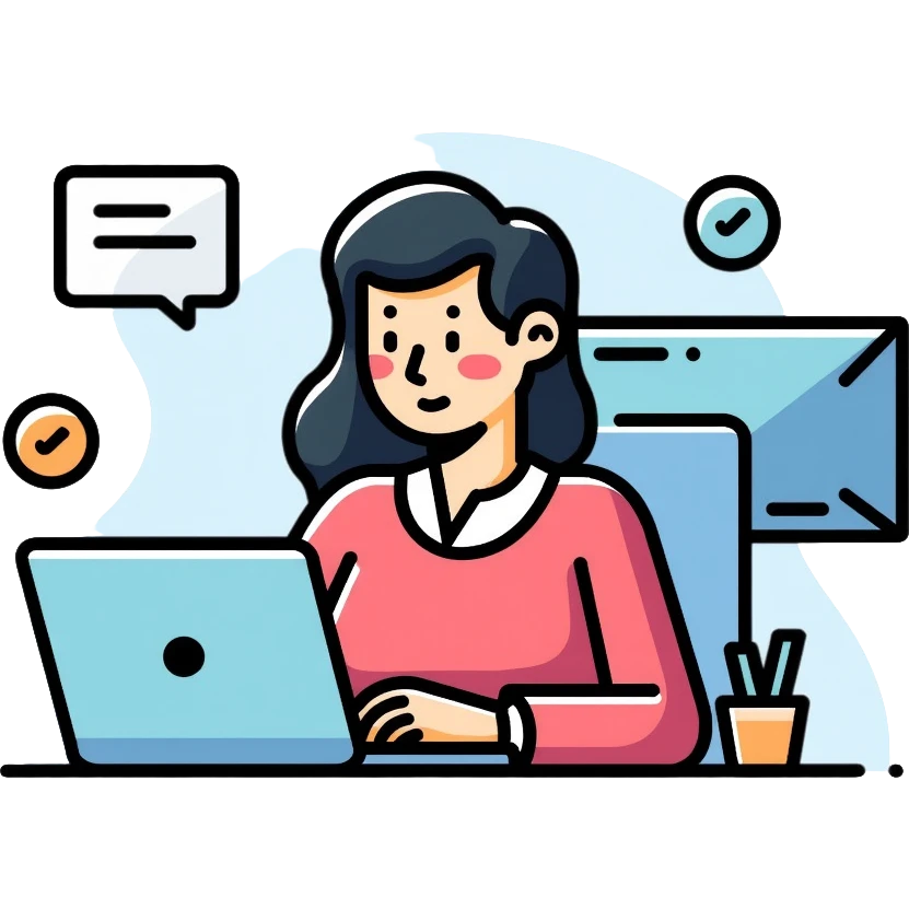 Middle IT Specialist with laptop and desktop, dual monitors, more advanced tools emoji